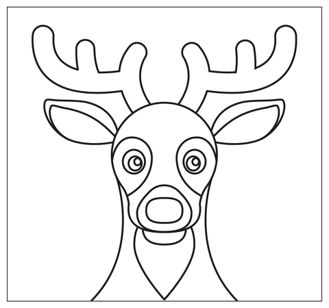 Cartoon Deer Selfie Coloring Page